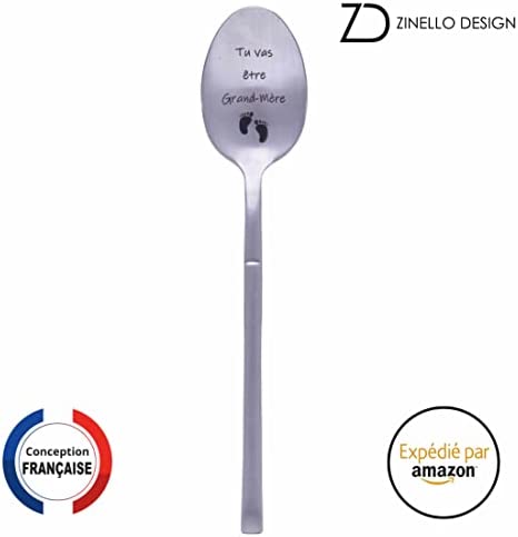 Spoon Pregnancy Announcement for Grandma, Original and Personalized Gift Idea for Future Granny, Funny and Unusual Baby Birth Announcement, Coffee/Dessert Spoon with its Gift Box for Gifting