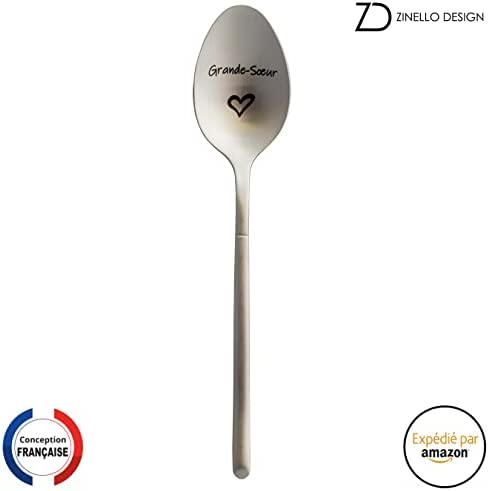 Spoon with Love Message, Original and Personalized Gift Idea for a Party, Christmas or a Birthday, Coffee / Dessert Spoon with its Gift Box (Big Sister)