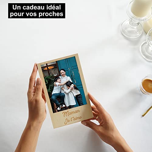 Personalized Magnetic Wooden Photo Frame for Refrigerator or with Stand to Gift to Your Mother | Standard Photo Size 10x15cm | Magnetic Photo Holder for Metallic Surface | Gift Idea for Mom