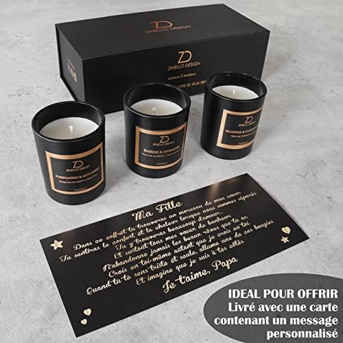 Scented Aromatherapy Candles for Women, Gift Set of 3 Scented Candle Jars for the Home, Natural Soy Wax, Ideal for Mother’s Day, Valentine’s Day, Christmas, a Birthday.