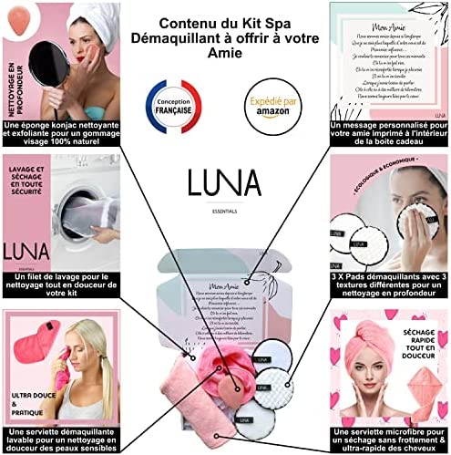 Gift Box for Women Beauty Care Spa with Personalized Message to Offer, 7 Original and Useful Makeup Removal Products Set, Well-being Birthday Gift Idea, Christmas, Mother’s Day.