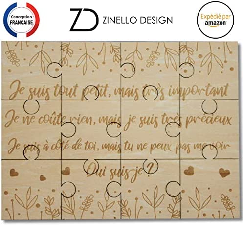 Wooden Puzzle Pregnancy Announcement for Your Loved Ones | Original and Personalized Puzzle Gift for Future Dad, Grandmother, Grandfather, Godmother, Godfather | Funny and Unusual Birth Announcement