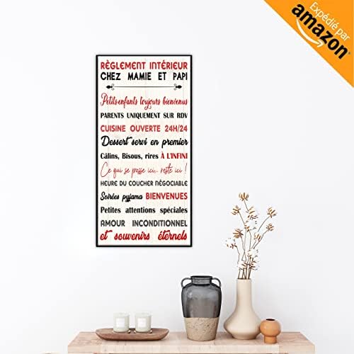 Decorative Humorous Wooden Frame “House Rules at Grandma and Grandpa’s.” Wall Decoration for Grandparents Welcoming Grandchildren. Gift Idea for Mother’s Day and Christmas.