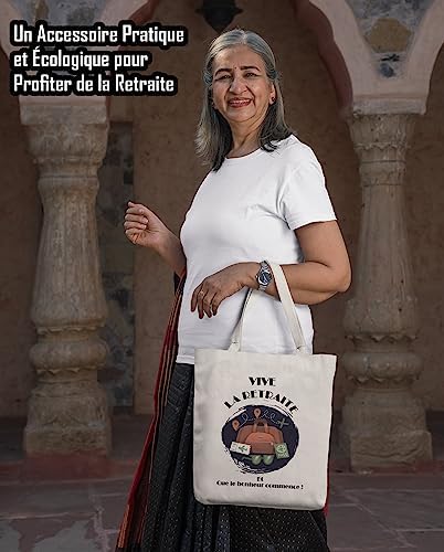 Zinello Design Retirement Departure Tote Bag – Retirement Gift Idea for Women and Men – 100% Cotton Tote Bag to Give on the Occasion of a Colleague’s Retirement.