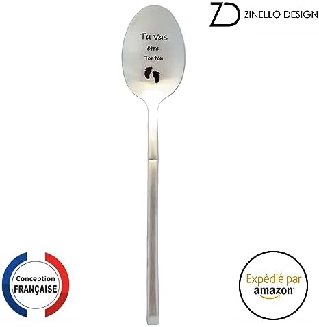 Spoon Pregnancy Announcement for Brother, Original and Personalized Gift Idea for Future Uncle, Funny and Unusual Baby Birth Announcement, Coffee/Dessert Spoon with its Gift Box for Gifting