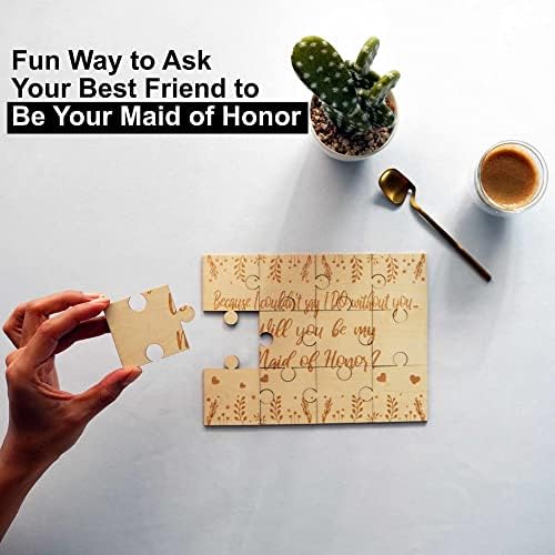 Wooden Puzzle “Will You Be my Maid of Honor?”, Original and Personalized Bridesmaid Proposal Gift, Unusual Wedding Announcement, Comes in a Gift Box