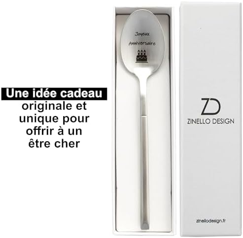 Spoon with “Happy Birthday” Message, Original and Personalised Gift Idea for a loved one’s birthday. Coffee/Dessert Spoon with its Box to Offer to a loved one