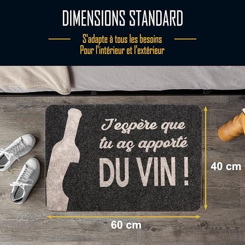 Zinello Design – Personalized Doormat – Gray Black 40×60 cm Indoor Outdoor with Custom Message – Non-Slip, Washable, and Rain-Resistant – Housewarming Gift Idea