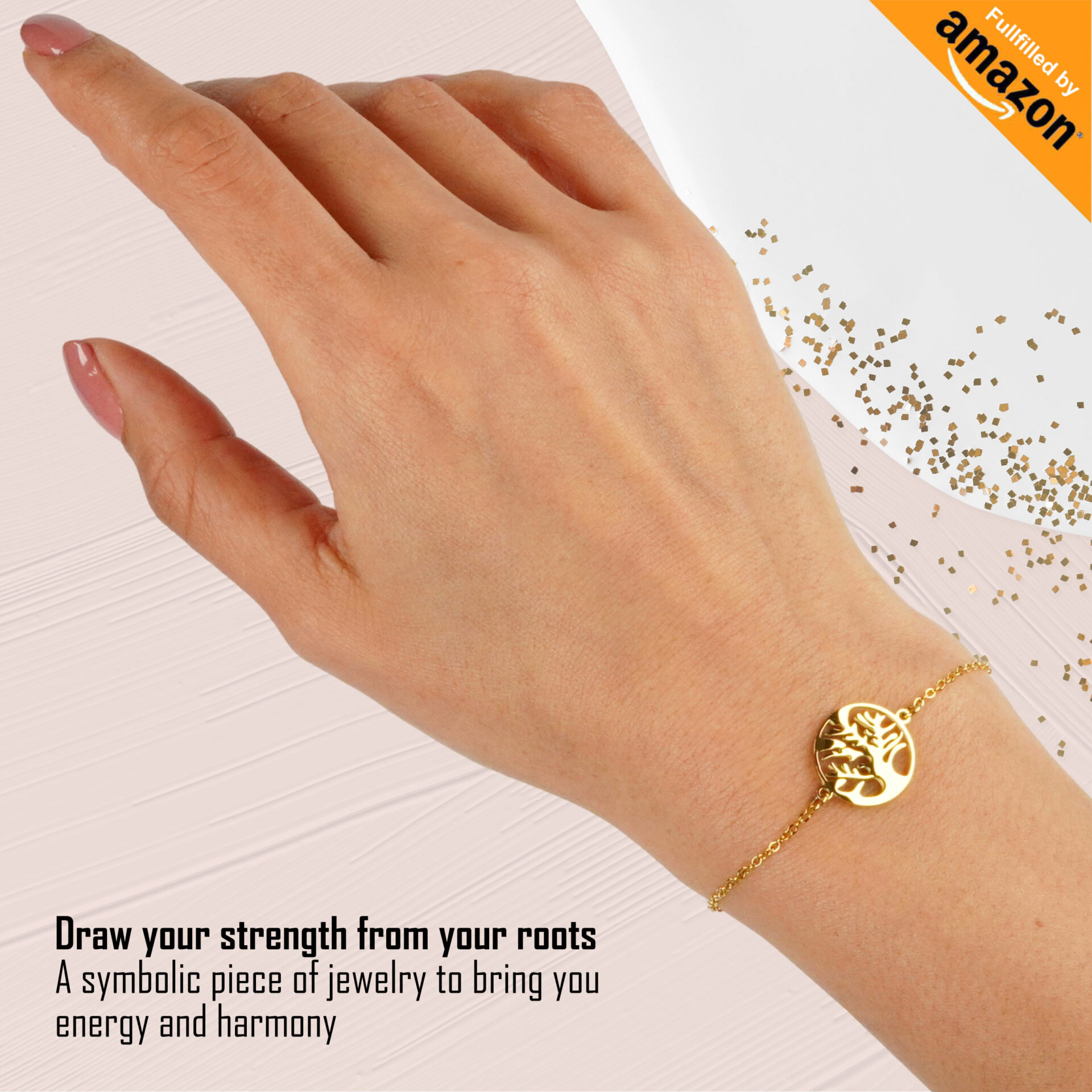 Tree of Life Bracelet Stainless Steel Gold Tone Symbol of Strength and Fulfillment Adjustable Chain 16+5cm Elegant Gift with Microfiber Pouch and Inspirational Card 16cm+5cm, 16 cm +5 cm Tree of Life Bracelet Stainless Steel Gold Tone Symbol of Strength and Fulfillment Adjustable Chain 16+5cm Elegant Gift with Microfiber Pouch and Inspirational Card 16cm+5cm, 16 cm +5 cm