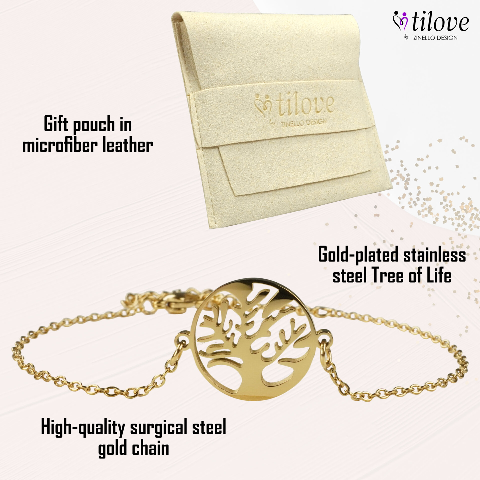 Tree of Life Bracelet Stainless Steel Gold Tone Symbol of Strength and Fulfillment Adjustable Chain 16+5cm Elegant Gift with Microfiber Pouch and Inspirational Card 16cm+5cm, 16 cm +5 cm Tree of Life Bracelet Stainless Steel Gold Tone Symbol of Strength and Fulfillment Adjustable Chain 16+5cm Elegant Gift with Microfiber Pouch and Inspirational Card 16cm+5cm, 16 cm +5 cm